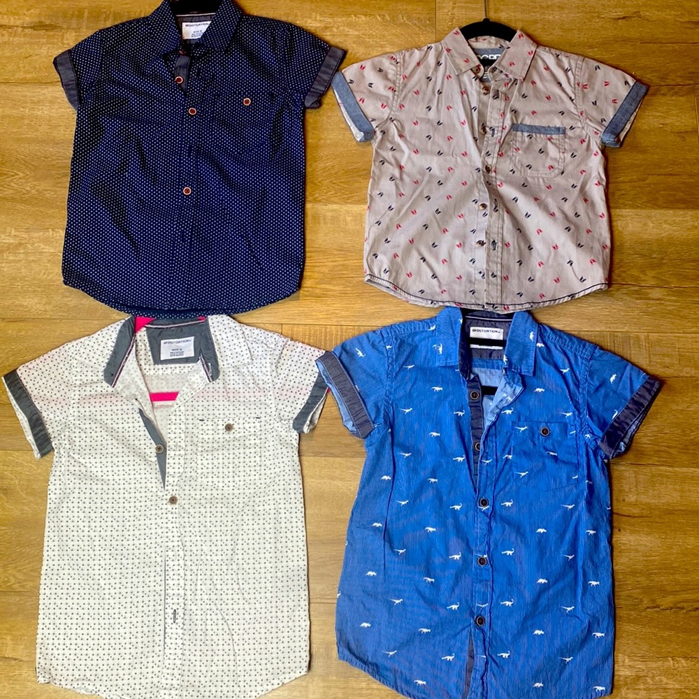 Lot of 4• EUC • Boys sz 5 short sleeve cuffed button ups !